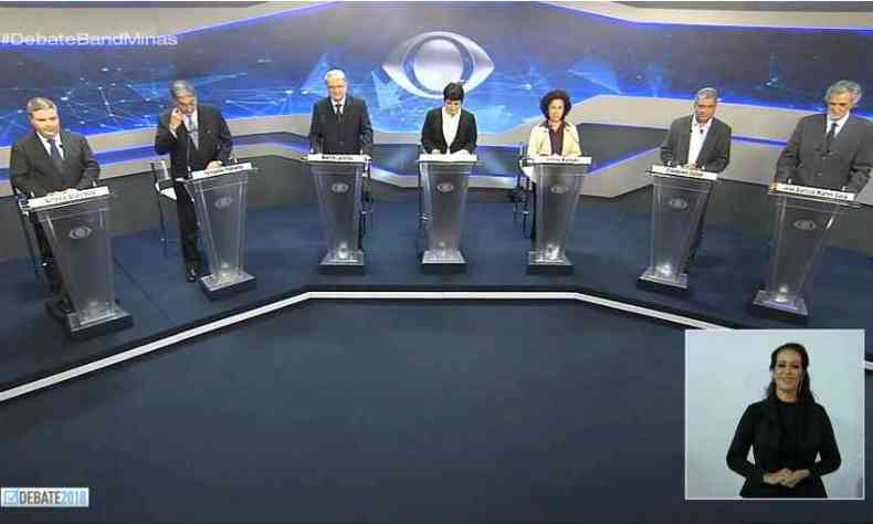 Candidatos ao governo de Minas Gerais participaram de debate na Band(foto: Reproduo/Youtube)