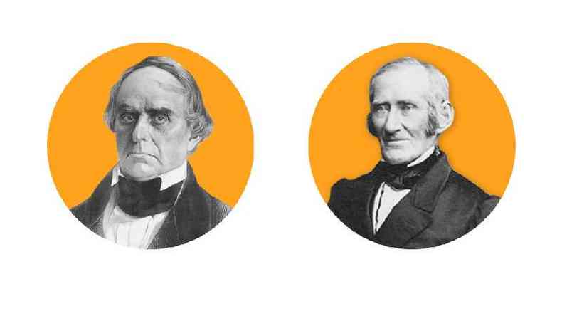 Daniel Webster e David Lee Child, advogados de Mundrucu(foto: Biblioteca do Congresso dos EUA)