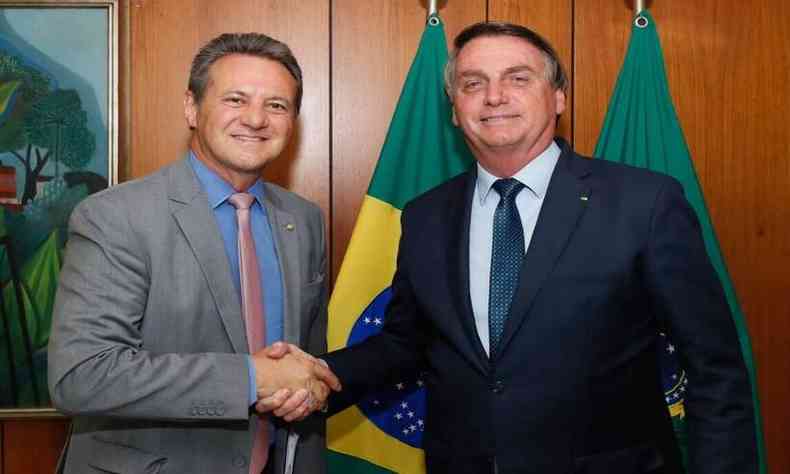 Deputado Giovani Cherini (PL-RS) e o presidente Jair Bolsonaro(foto: Reproduo/Facebook)