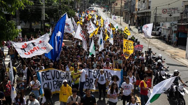 Protesto em So Paulo em maro passado contra a reforma