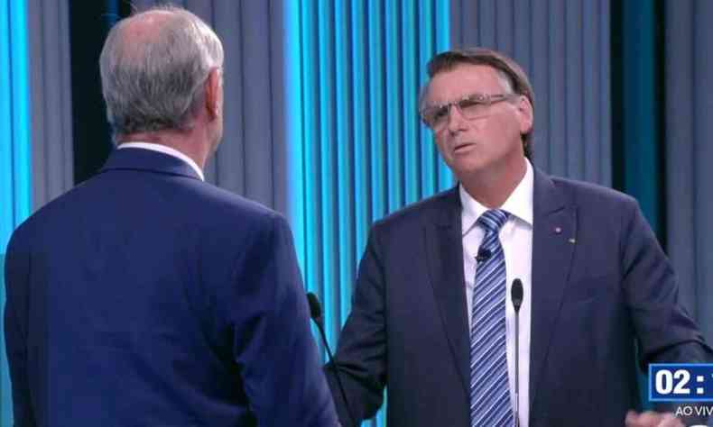 Jair Bolsonaro e Ciro Gomes no debate da TV Globo