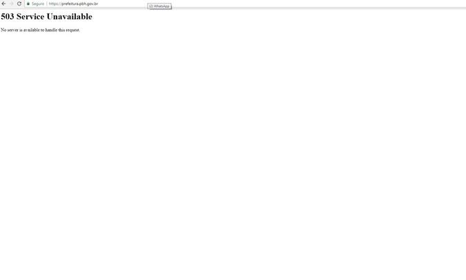 Site saiu do ar pela manhã e técnicos trabalham para normalizar a situação (foto: Reprodução) Site saiu do ar pela manhã e técnicos trabalham para normalizar a situação (foto: Reprodução)