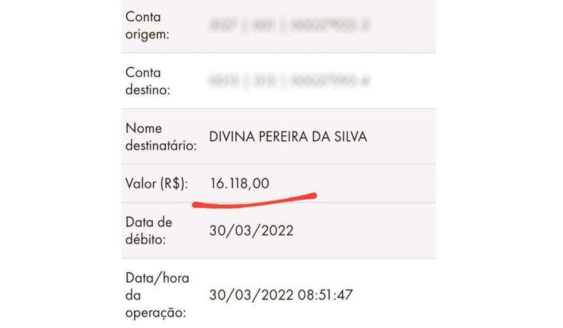 Foto do extrato de Joo Gabriel divulgada pelo G1