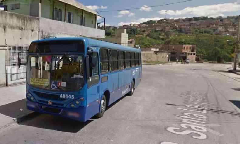 Crime ocorreu em um ponto de nibus na Rua Santa Leopoldina (foto: Reproduo da internet/Google Maps)