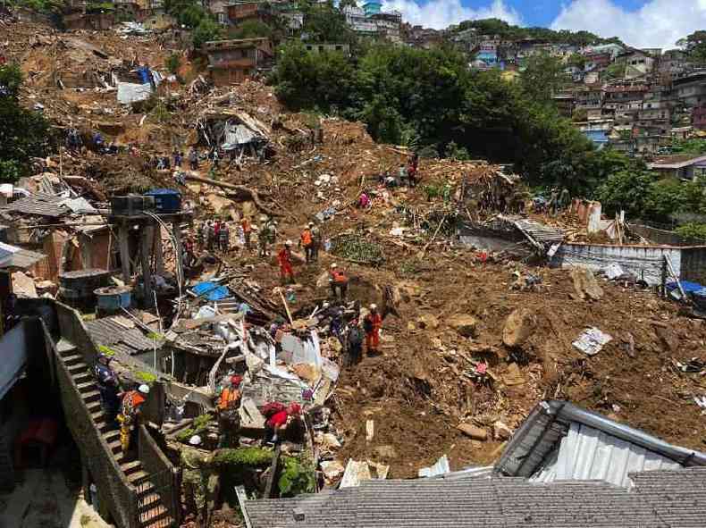 Destruio na cidade de Petrpolis