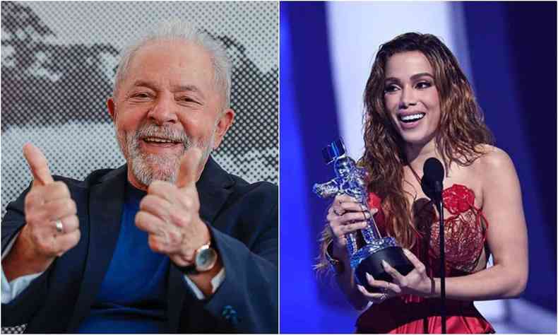 A esquerda Lula e a direita Anitta
