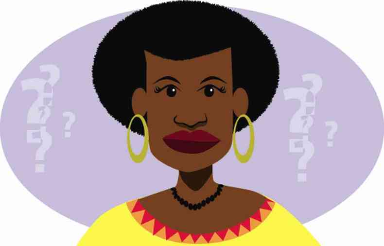 Ilustrao mostra mulher negra com blusa amarela