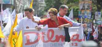 Dilma negou que seu partido esteja usando a estratgia do medo para tentar neutralizar a fora de Marina na disputa(foto: Leandro Couri/EM/D.A Press)