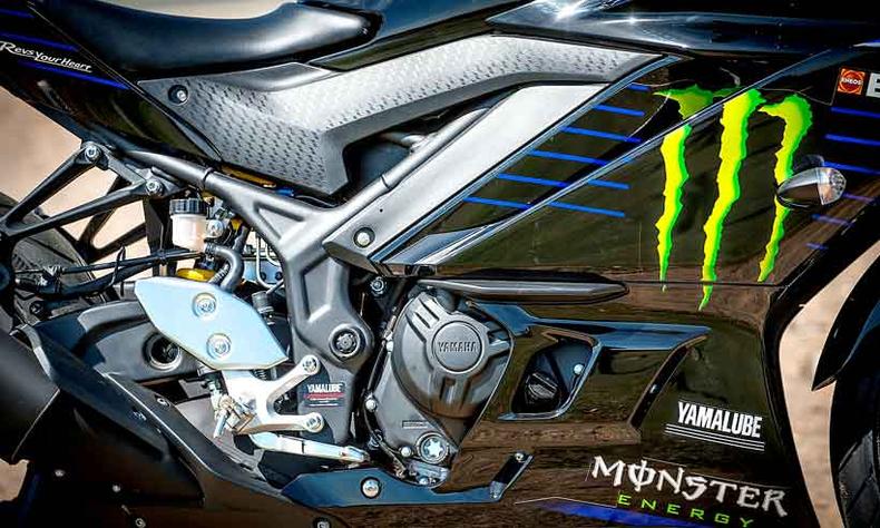 O motor com dois cilindros tem fôlego surpreendente(foto: Gustavo Epifânio/Yamaha/Divulgação) O motor com dois cilindros tem fôlego surpreendente(foto: Gustavo Epifânio/Yamaha/Divulgação)