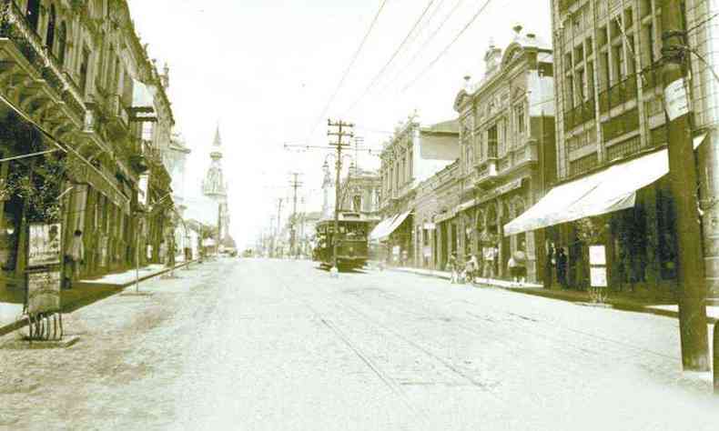 Rua da Bahia, no Centro de Belo Horizonte, nos primeiros anos do século passado(foto: Arquivo EM)