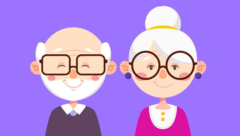 (foto: Suprema propaganda) Ilustração de idosos sorridentes