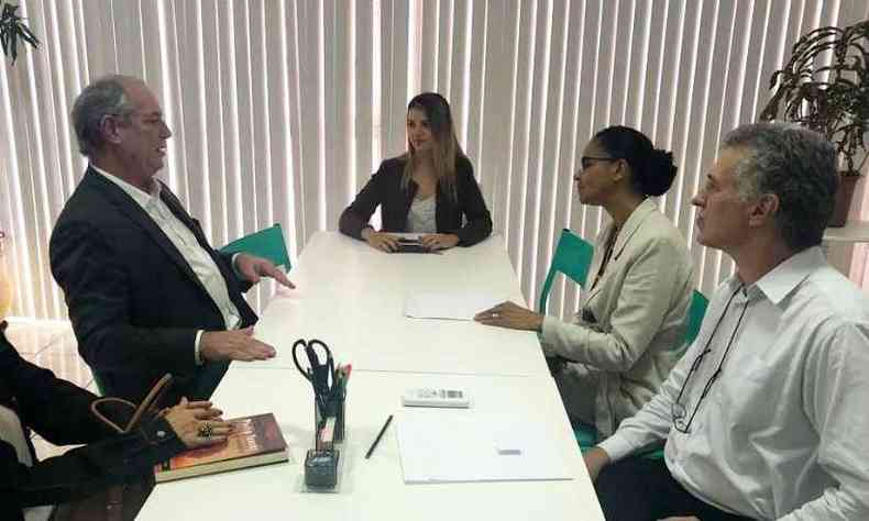 Ciro Gomes (PDT) e Marina Silva (Rede) se reuniram para discutir oposio ao governo de Jair Bolsonaro (PSL)(foto: Reproduo/Twitter)