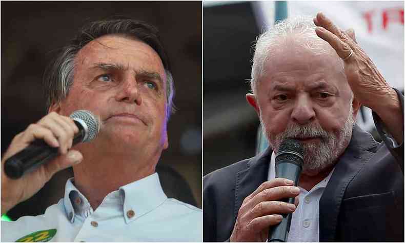 MOntagem com Bolsonaro e Lula 