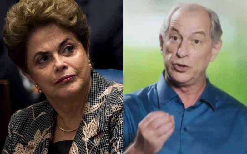 montagem de fotos de Dilma Rousseff e Ciro Gomes