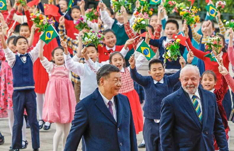 O presidente chinês, Xi Jinping, e o presidente Lula durante visita do brasileiro à China, em abril deste ano(foto: Ricardo Stuckert/Presidência da República) Presidente Lula em visita à China