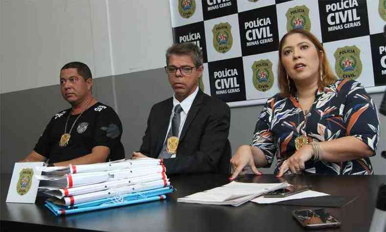 Equipe da Polcia Civil anuncia indiciamentos: a delegada Bianca Prado acredita que haja outras vtimas(foto: Jair Amaral/EM/DA Press)