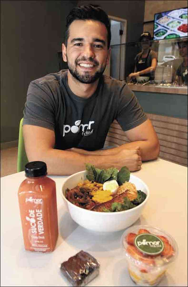 Helder Paiva, scio do Pomar Fresh Food, investe no interesse do cliente em se alimentar bem(foto: Fotos: Jair Amaral/EM/D.A Press)