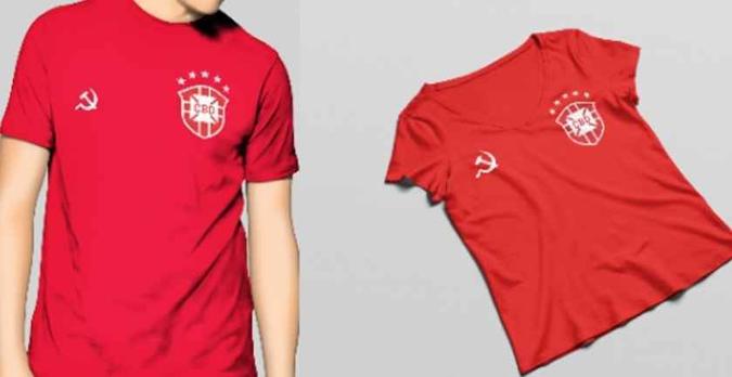 A camisa custa de R$ 40 a R$ 45 e tem o símbolo comunista(foto: Reprodução Facebook) A camisa custa de R$ 40 a R$ 45 e tem o símbolo comunista(foto: Reprodução Facebook)