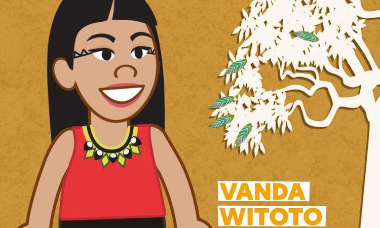 Ilustrao de Vanda Witoto exibida na srie Arvore dos sonhos