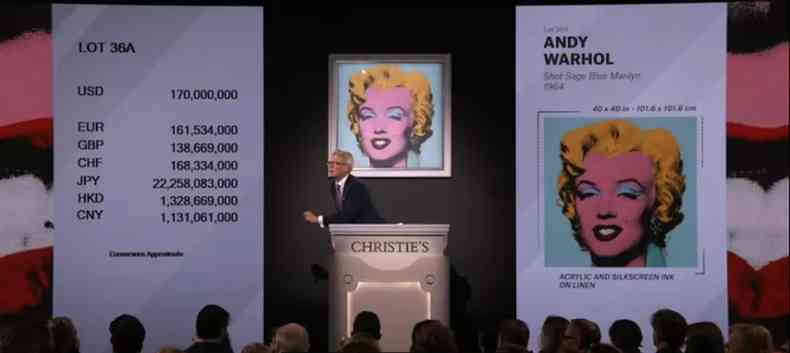 'Shot Sage Blue Marilyn', o retrato de Andy Warhol vendido por uma fortuna em leilo