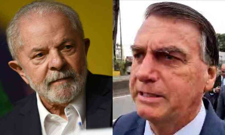 Montagem de fotos de Lula e Bolsonaro