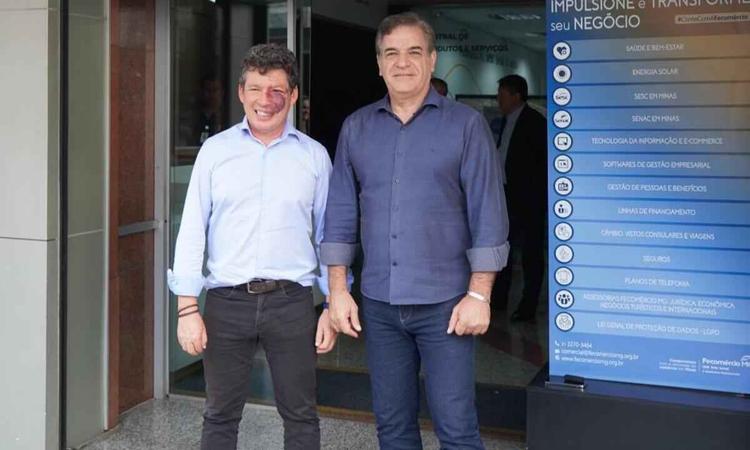 Imagem do presidente da Fecomércio MG e do deputado Reginaldo Lopes (PT)
