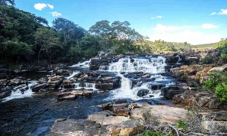 Cachoeiras da Serra do Cip, em Santana do Riacho, so conhecidas nacionalmente(foto: Leandro Couri/EM/D.A Press - 11/06/2020)