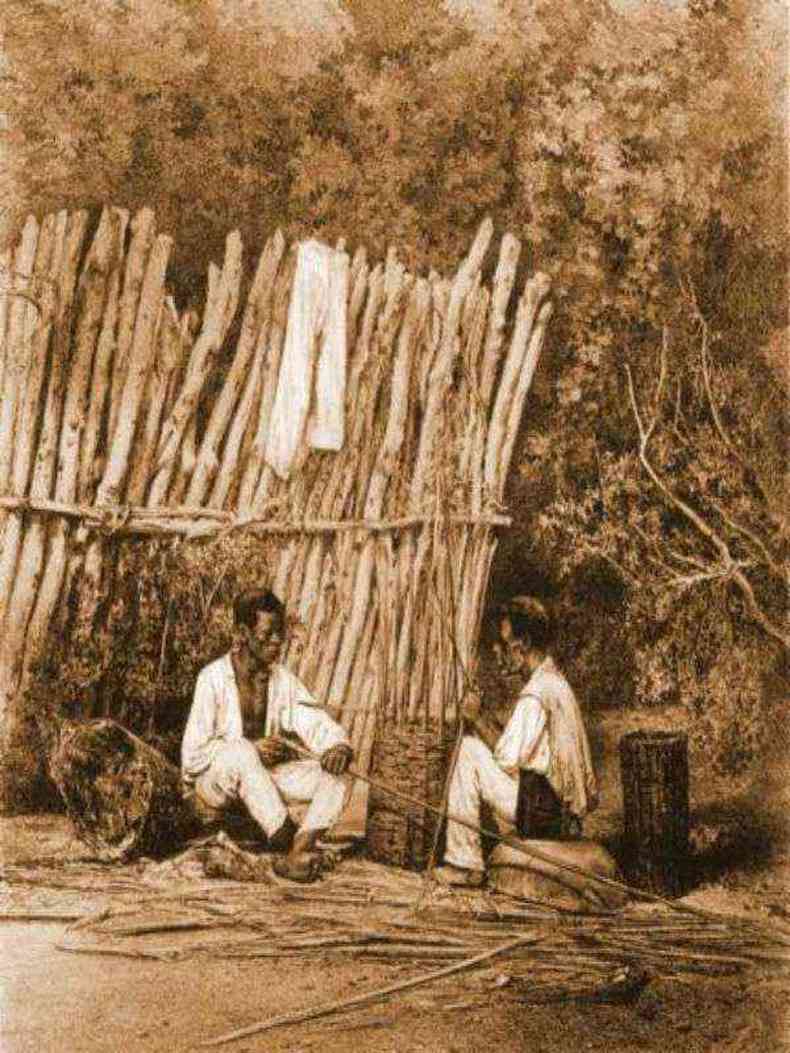 Fabricantes de balaios. A Balaiada foi uma revolta popular contra os grandes proprietrios de terras do Maranho.(foto: Internet)