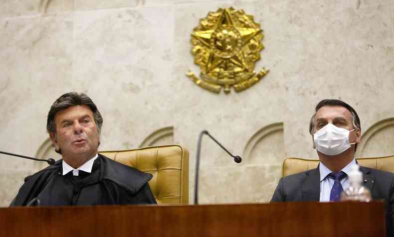 No encontro, Fux apresentou a Bolsonaro as diretrizes da gesto dele  frente Corte e do Conselho Nacional de Justia (CNJ)(foto: Agncia Brasil/Reproduo)