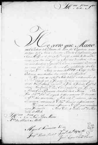 Documento histórico do Quilombo do Ambrósio