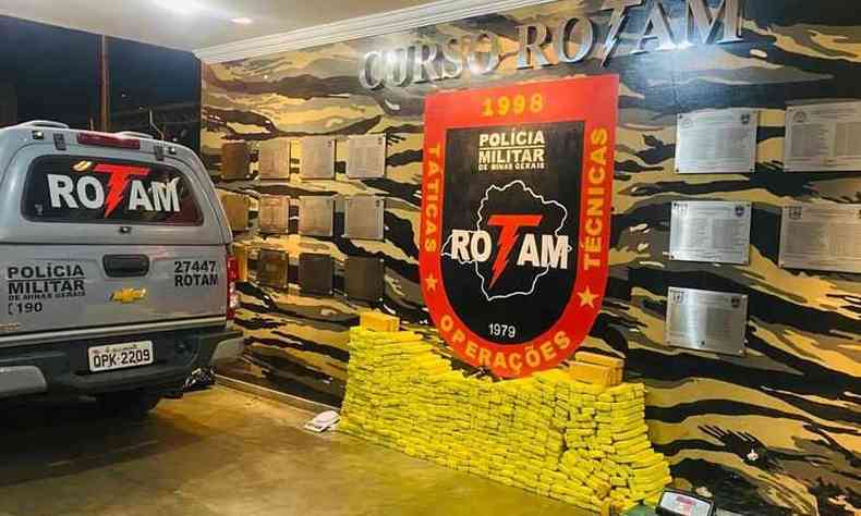 Nmeros da Rotam projetam crescimento na apreenso de drogas e armas em 2020, em relao a 2019, em BH(foto: Divulgao/Polcia Militar)