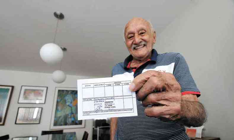 Dedé Pimentel, 88 anos(foto: Leandro Couri/EM/D.A Press )