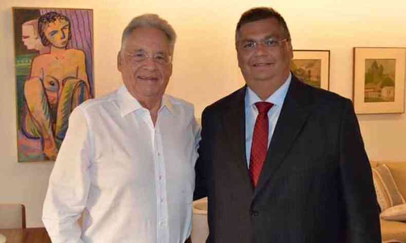 Flvio Dino se encontrou com o ex-presidente Fernando Henrique Cardoso em maio do ano passado(foto: Reproduo da internet/Facebook/Flvio Dino)