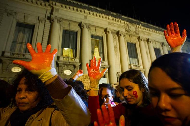 Protesto contra a cultura do estupro, no Rio de Janeiro, em 2016