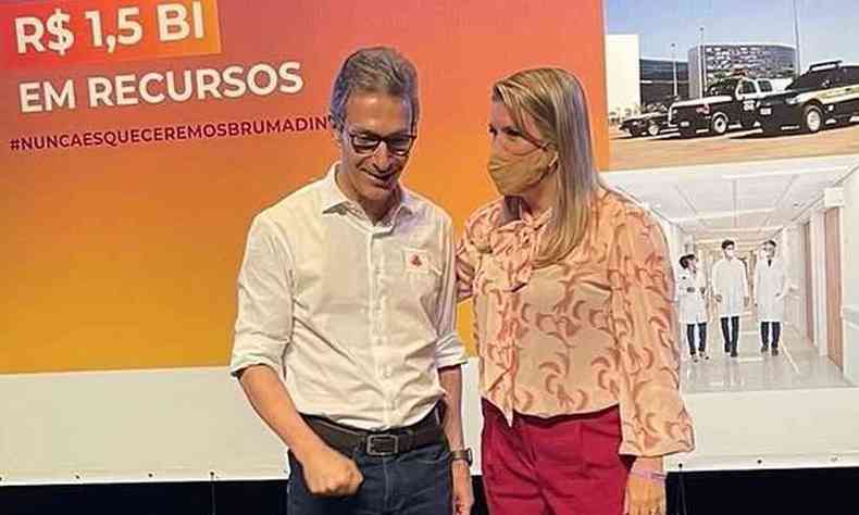 A prefeita de Uberaba e o governador Zema se encontraram em Belo Horizonte nesta terça-feira (31/8) (foto: Redes Sociais/Divulgação)