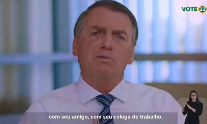 Presidente Jair Bolsonaro em campanha na tv