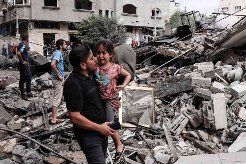 Cenrio em Gaza  de destruio