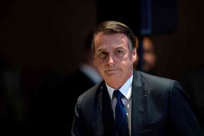 No 1 de Maio, Bolsonaro evitou fazer meno s taxas de desemprego (foto: Mauro Pimentel/AFP)