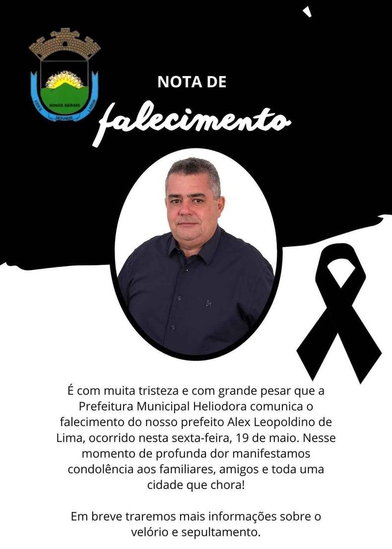 Panfleto de homenagem da prefeitura de Heliodora