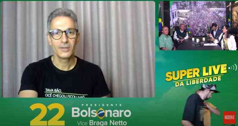 Zema e Bolsonaro na super live