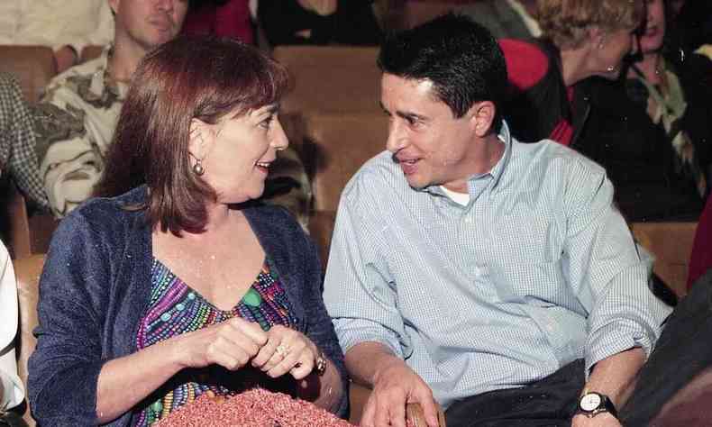 Carmen Maura e Mauro Rasi no Minascentro, em junho de 1997, durante a sesso de 'Prola'