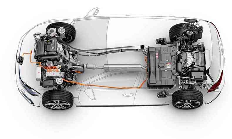 Hbrido plug-in, a autonomia do GTE no modo eltrico  de 50 quilmetros (foto: Volkswagen/Divulgao)