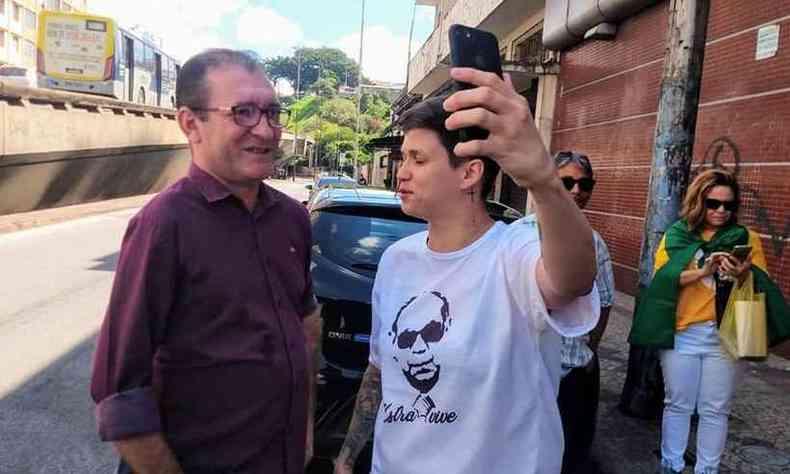 O vereador Cludio Duarte participou de ato a favor da ditadura no ltimo domingo em BH(foto: Reproduo Facebook)