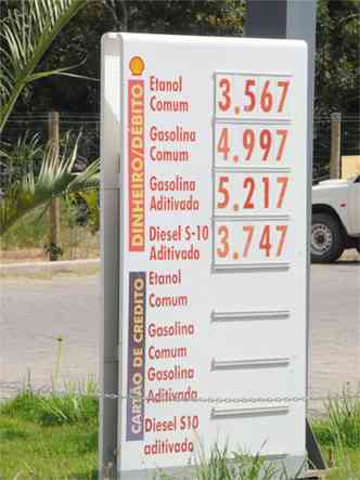 Preo da gasolina na Serra do Cip tambm j esbarra nos R$ 5(foto: Paulo Filgueiras/EM/D.A Press)