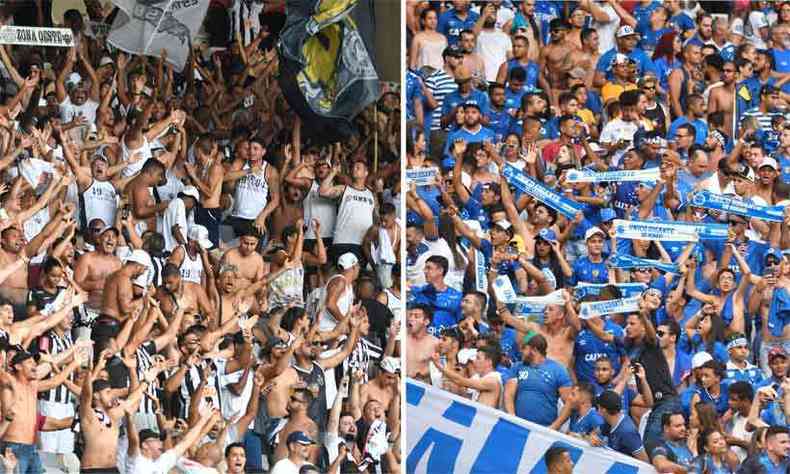Os torcedores de Cruzeiro e Atltico no tm muito o que comemorar nesse incio de temporada (foto: Alexandre Guzanshe/EM/D.A Press %u2013 10/11/19 )