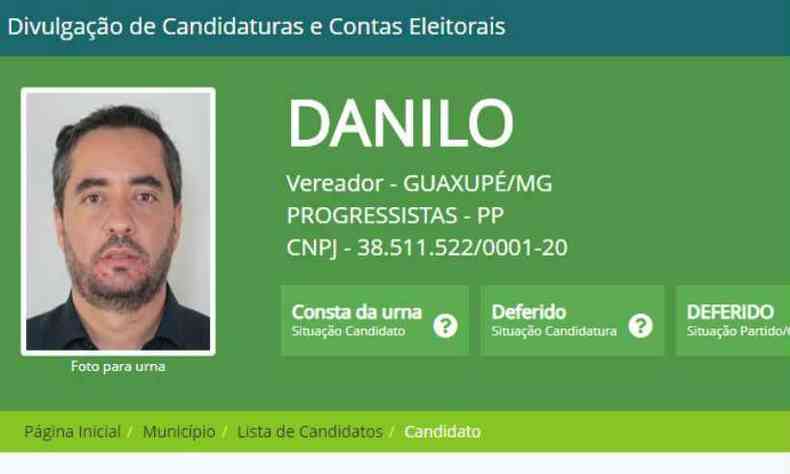 Danilo Martins tenta reeleio em Guaxup, no Sul de Minas(foto: Divulgao/TSE)