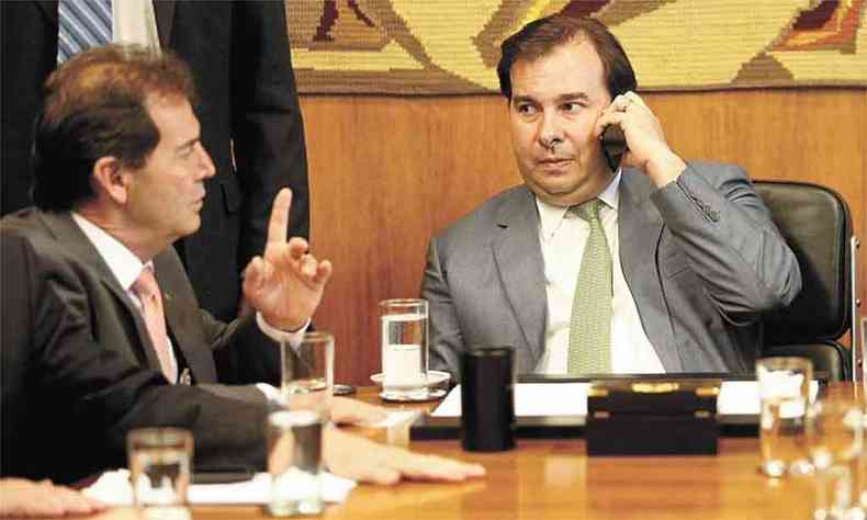 Paulo Pereira da Silva, da Fora Sindical, se reuniu com Rodrigo Maia para pedir o adiamento da votao da reforma(foto: Wilson Dias/Agncia Brasil)