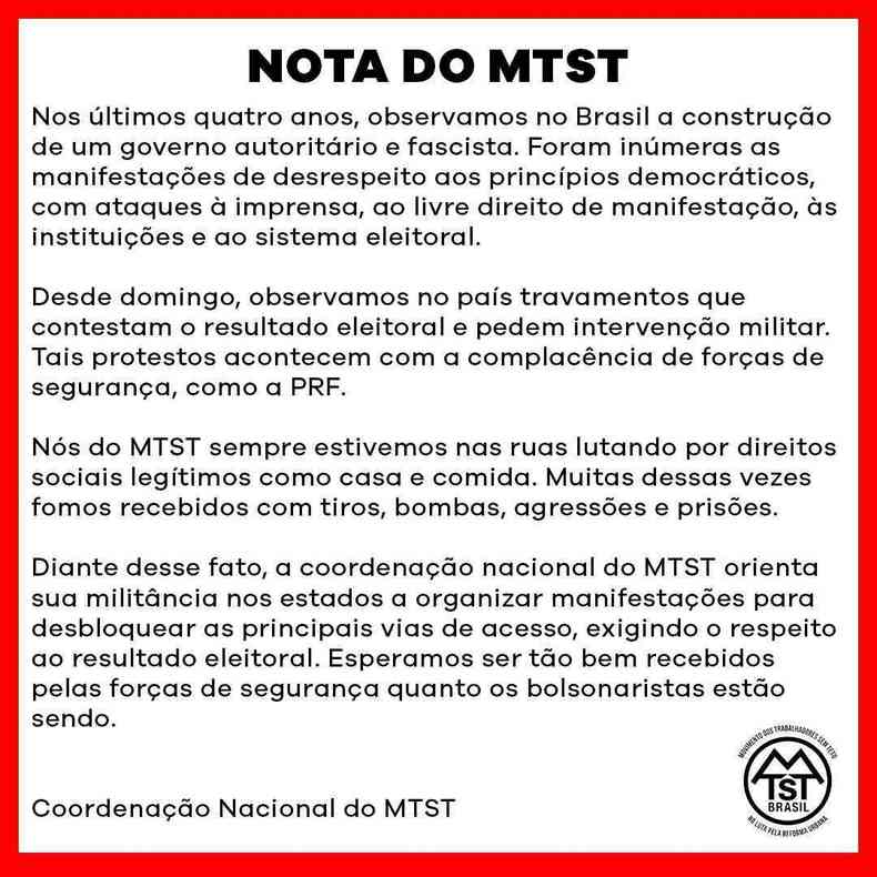 nota do MTST