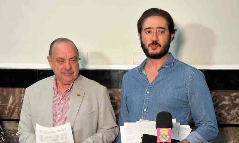 Prefeito Fuad Noman (PSD) e o presidente da Cmara Municipal, Gabriel Azevedo (sem partido) 