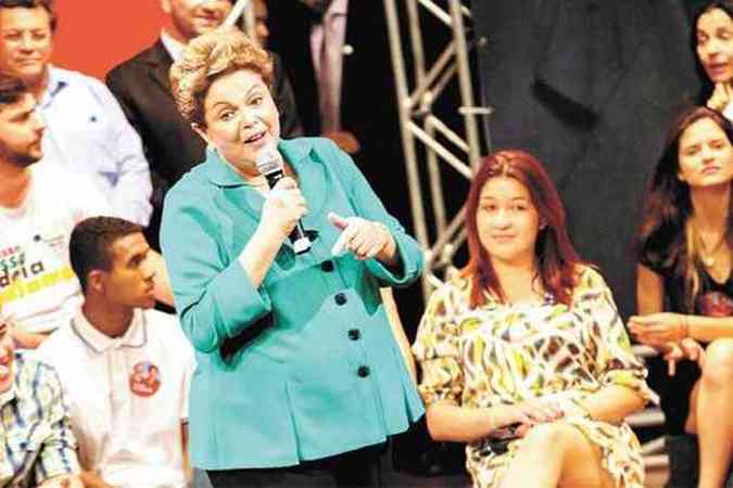 Dilma falou a estudantes universitrios do seu envolvimento no combate aos governos militares(foto: Juliana Knobel/Frame/estsdo Contedo)